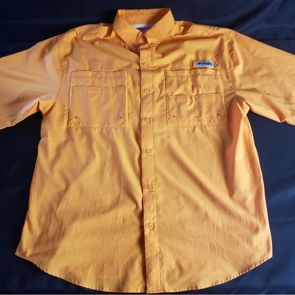 Columbia Other - Columbia‎ Omni-Shade Orange Short Sleeve Button Down Shirt Men’s Medium